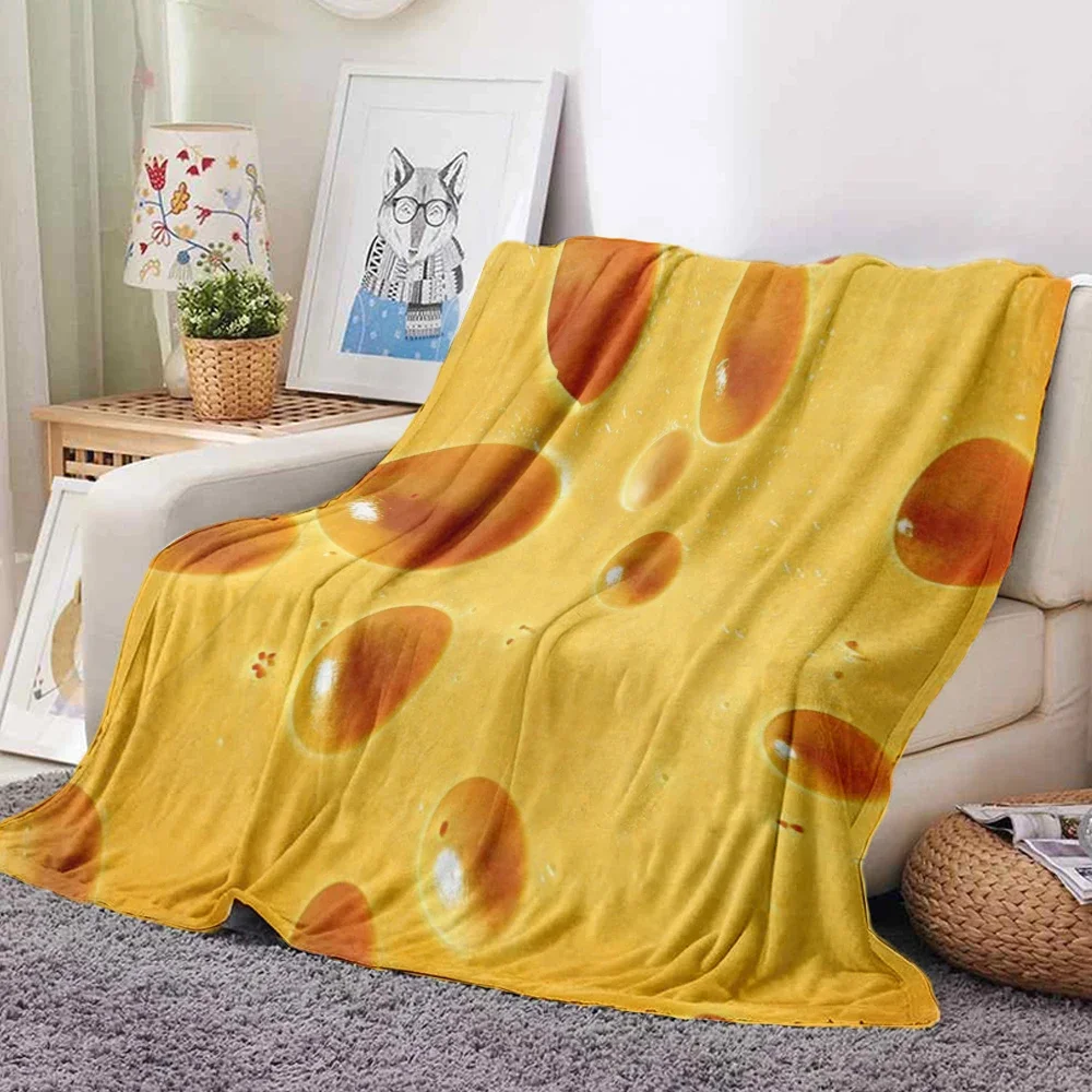 Cute Bread Slice Pattern Throw Blanket Cozy Fleece Throw for Couch Bedding Gift Idea