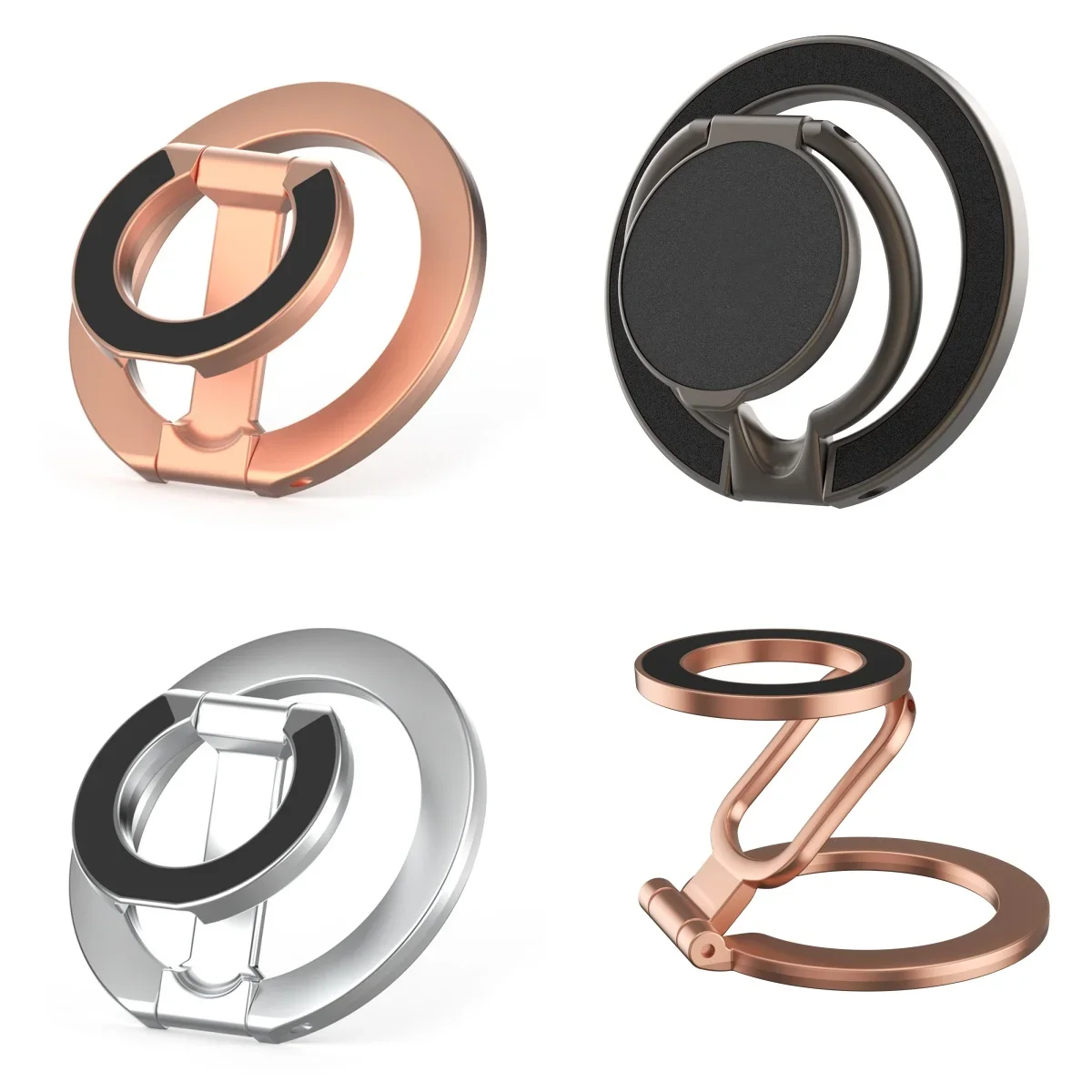 

2025 Double-Sided MagSafe Phone Holder for iPhone 14/15/16, Foldable 360° Rotating Stand with Strong Magnet & Finger Grip Suppor