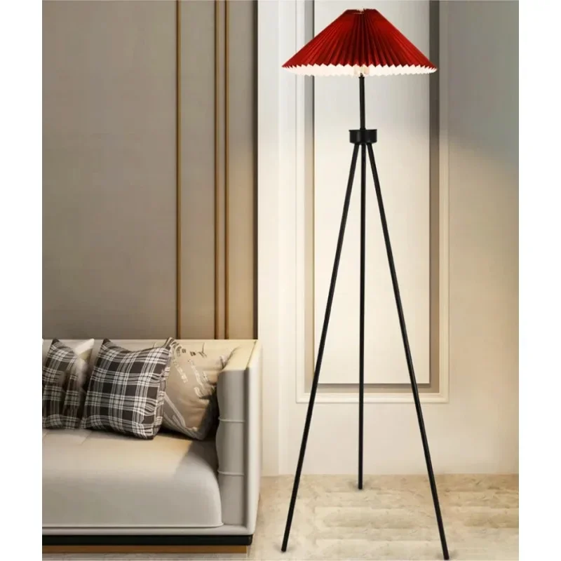 

Tripod Pleated E27 Led Floor Lamps for Living Room Sofa Side Standing Light Bedroom Bedside Lamp Indoor Lighting Fixtures