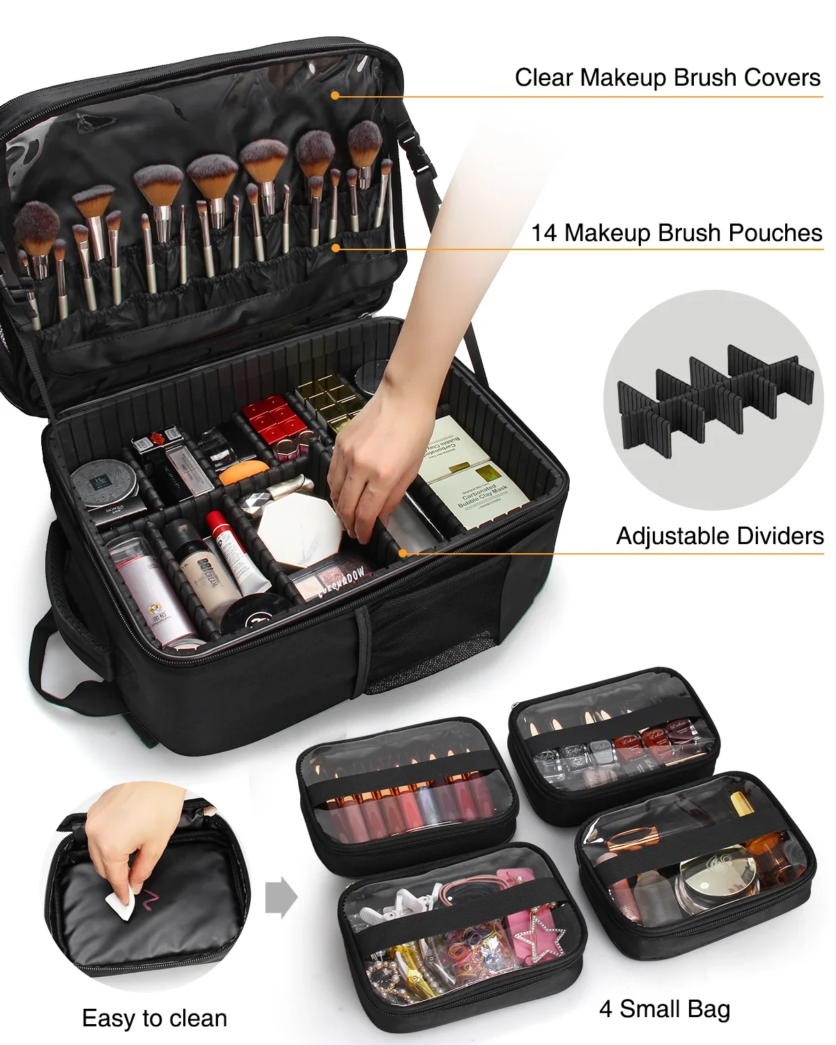 

-for Relavel Makeup Artist Bags Professional Cosmetic Case Travel Makeup Organizer Backpack