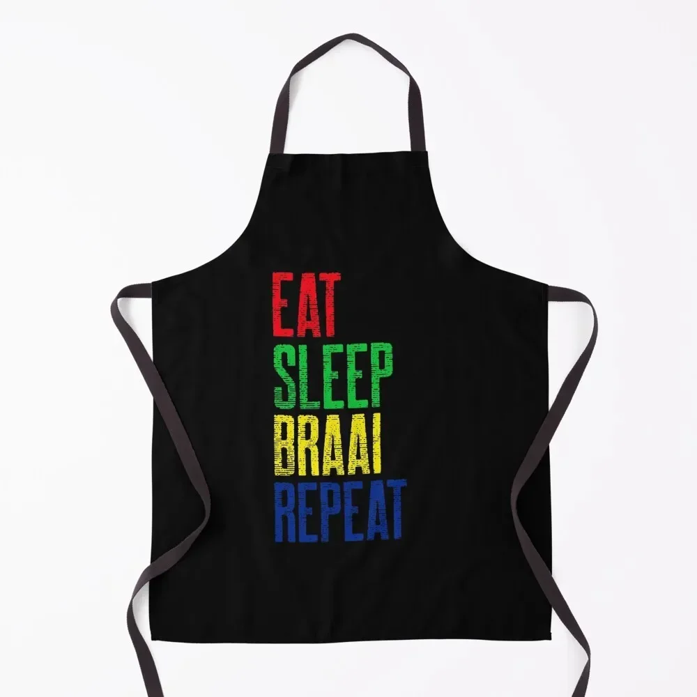 

South African - Eat Sleep Braai Repeat Apron New year's waiter Apron