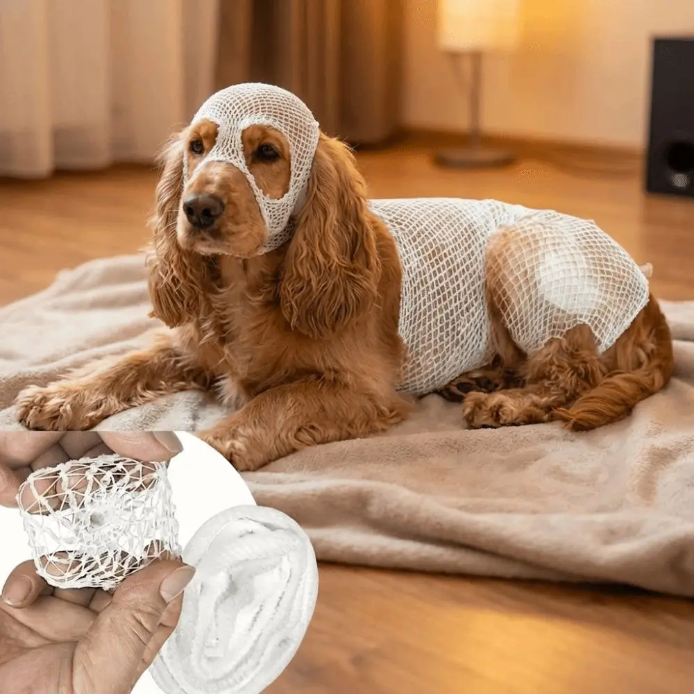 Elastic Pet Mesh Bandage Breathable Prevent Licking Pet Protection Cover Prevent Scratch Knee Paw Net Sleeve Spayed Pet