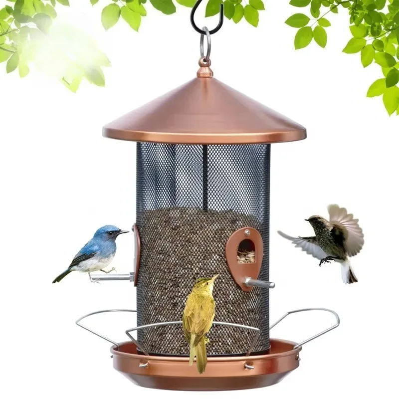 Bird Feeder Outdoor 12.6 Mesh Screen with Copper - View Large Wild Bird Feeder with Hook Hook Tree