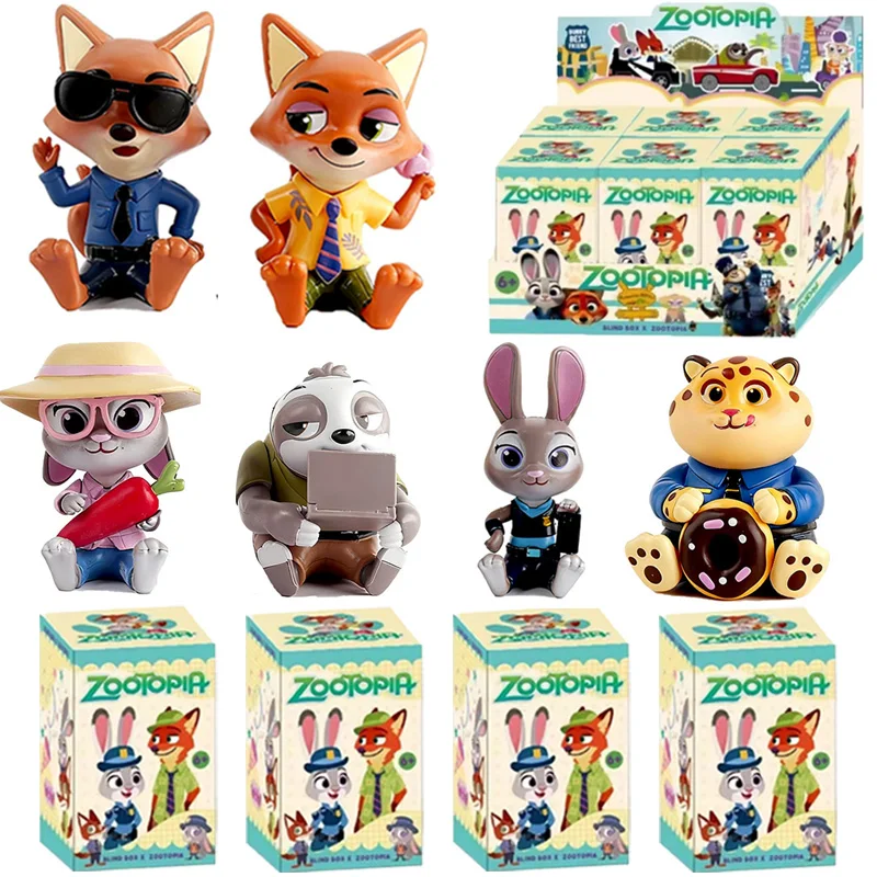 

Серия Disney Zootopia, хорошие сидящие слепая коробка, фигурки, милый Джудит, Ник Флэш Финник, настольные украшения, подарки на день рождения для детей
