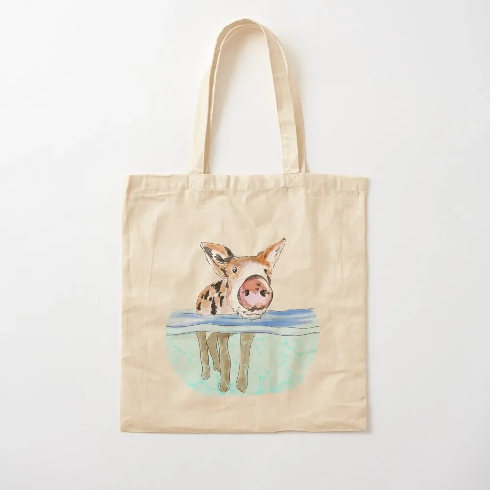Bahamas Floating Swimming Piglet Tote Bag Gift bag shopper bags for women large size bags reusable shopping bag