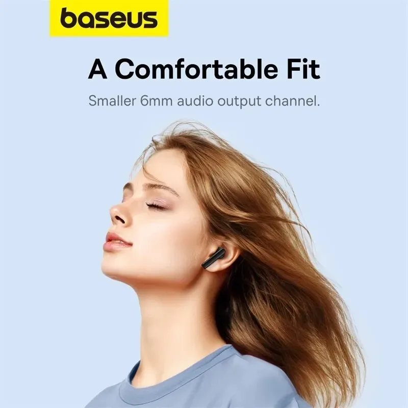 Baseus-Encok W2i Fones De Ouvido Sem Fio, Bluetooth 5.3, 2Mic, Chamada ENC, redu12.a De ruido, Fones De Ouvido TWS, Baixa lat\'nci