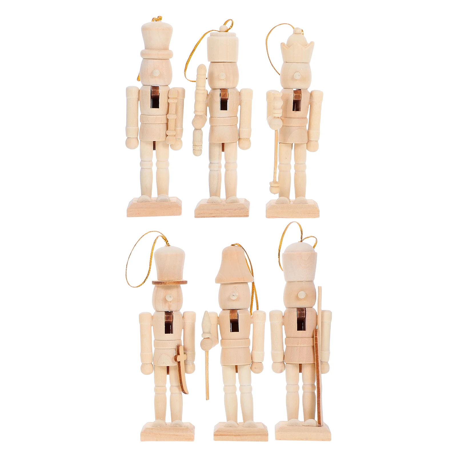 

6 Pcs Nutcracker Soldier Decor Figures Halloween Table Decoration Ornament Holiday Christmas Puppet