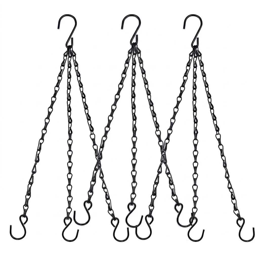 Premium Hanging Basket Chain Flower Pot Replacement Plant Hangers For Bird Feeders Hanging Basket Chain Hang Hooks Weather Steel