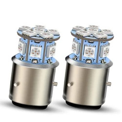 RUIANDSION 2 Pcs 12 5050SMD Motorcycle Headlight BA21D White Moped Scooter Replacement LED Bulb 6000K 6V 12V 24V Non-Polar Amber