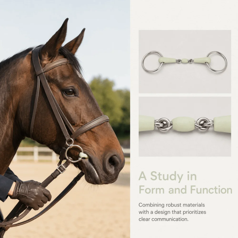 Chain Structure Chain Snaffle Bit Polished Surface Stainless Steel Horse Snaffle Bit Durable Stainless Steel Snaffle Riding Use