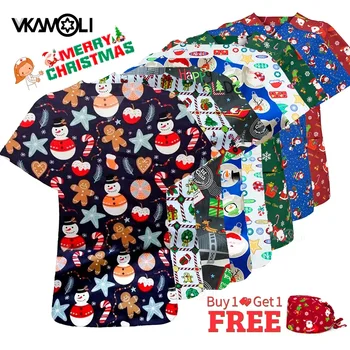 Camisetas con estampado de animales de dibujos animados, 100% algodón, uniformes médicos quirúrgicos