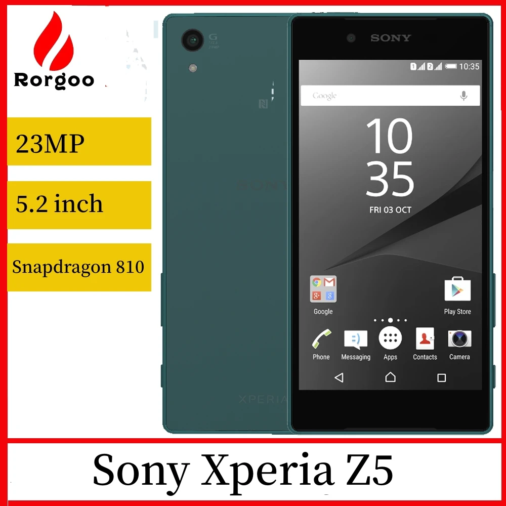 Sony Xperia Z5 E6683 E6653 4G LTE 기존 휴대 전화 Octa Core 3G RAM 32G 듀얼 SIM 23.0MP 안드로이드 5.2 