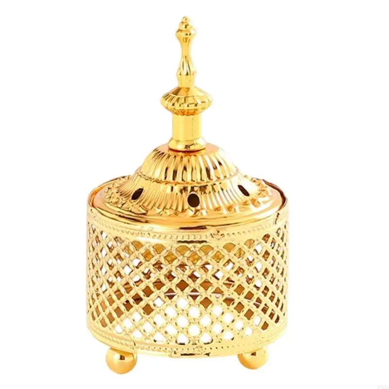 

R66A Arabic Incenses Bowl Vintages Metal Burners with Lid for Meditations Office Ambiances
