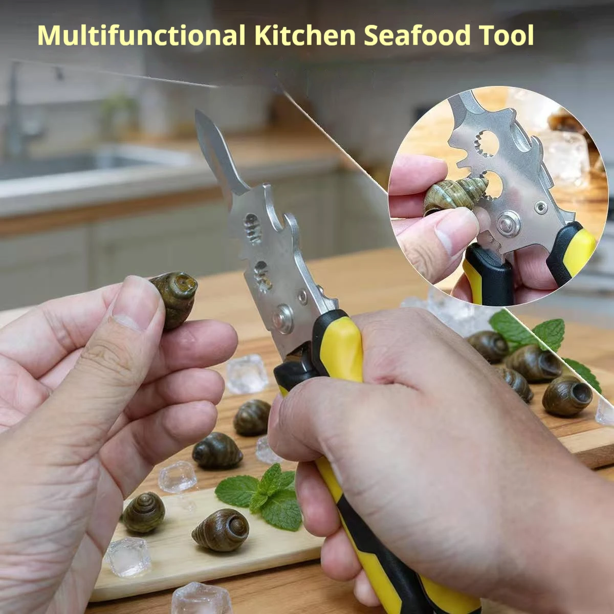 1-Piece Stainless Steel Oyster Opener with Non-Slip Handle, Thickened Tool for Opening Snails, Multi-Purpose Oyster Knife, Easy to Handle Various Seafood Tasks, Ergonomic Non-Slip Handle
