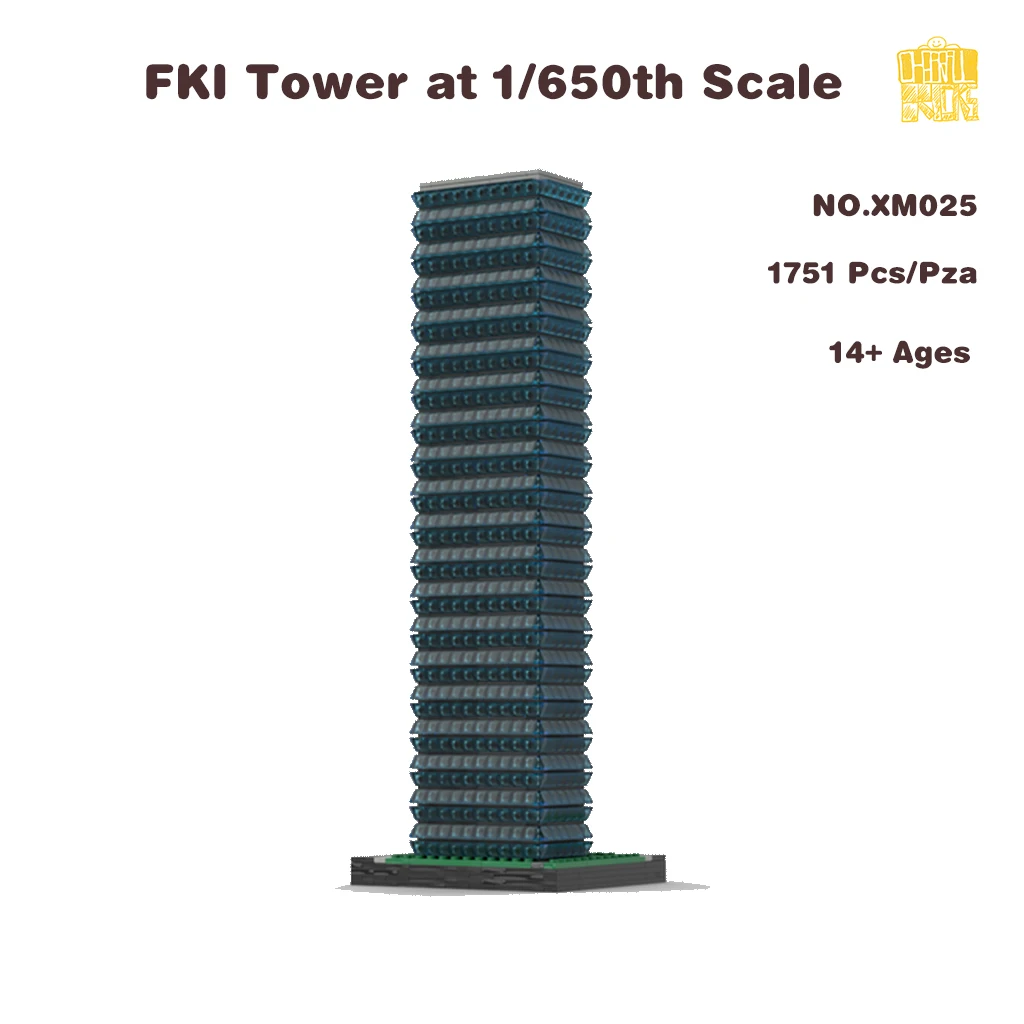 

MOC-XM025 FKI Tower at 1/650th Scale Model With PDF Drawings Building Blocks Bricks Kids DIY Toys Birthday Christmas Gifts