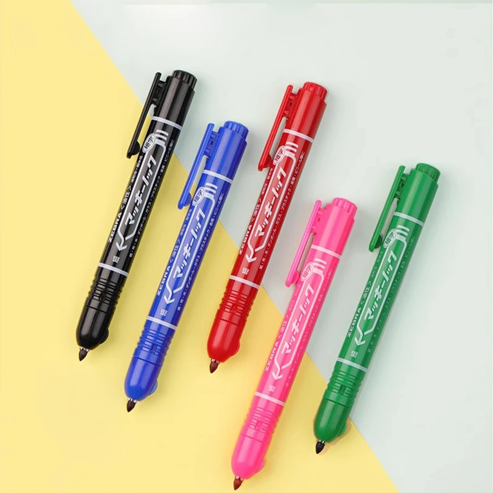 5pcs Japan ZEBRA Presses Oil-based Marker Pen Waterproof and Oil-proof Quick-drying, and Does Not Lose Color Pen Art Stationery