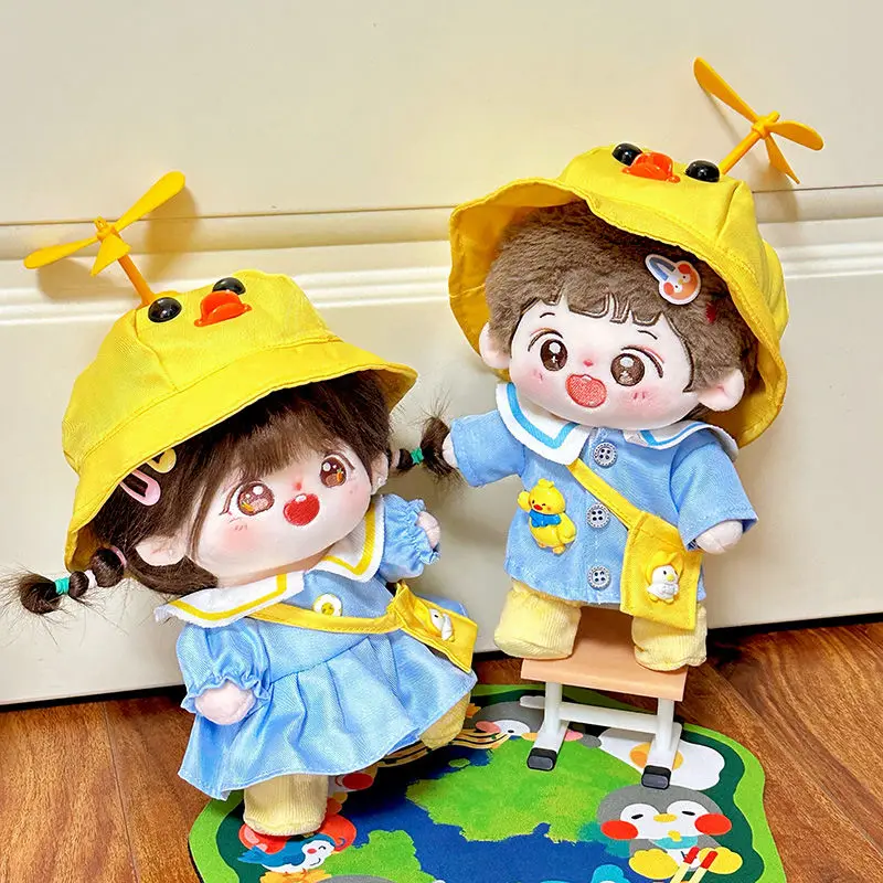 

20cm cotton doll clothes, college style doll clothes, cute doll doll kindergarten clothes, 3-piece set for men and women