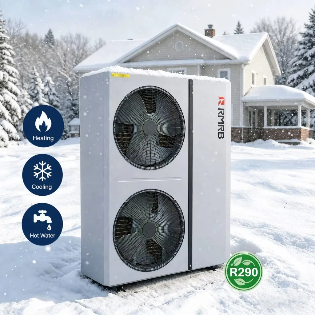 15.6kW R290 EVI DC Inverter Monoblock Heat Pump WiFi Smart A+++ Heating Cooling DHW Residential Air Source Heat Pump