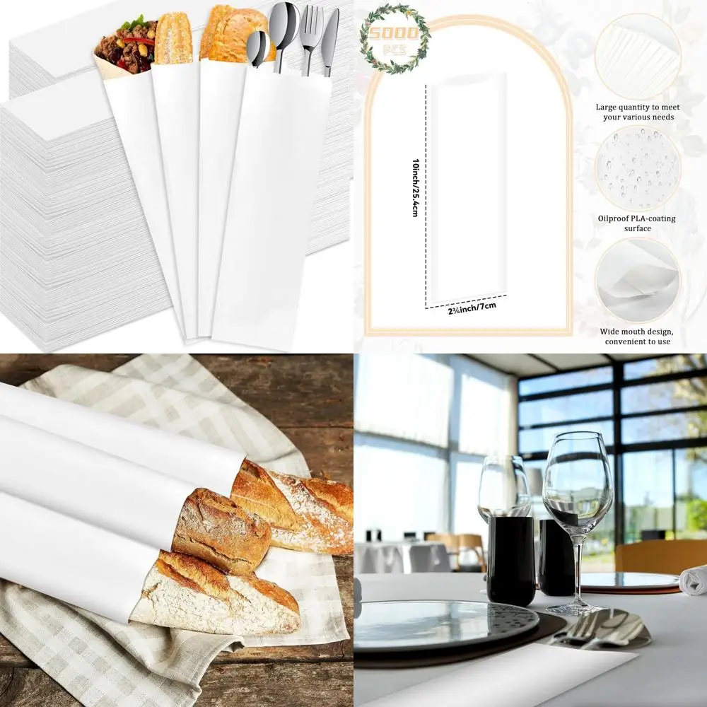 

Bulk 5000 Disposable Paper Lunch Bags, 10 x 2.75, Ideal for Cutlery, Bakery Goods, and Pretzels