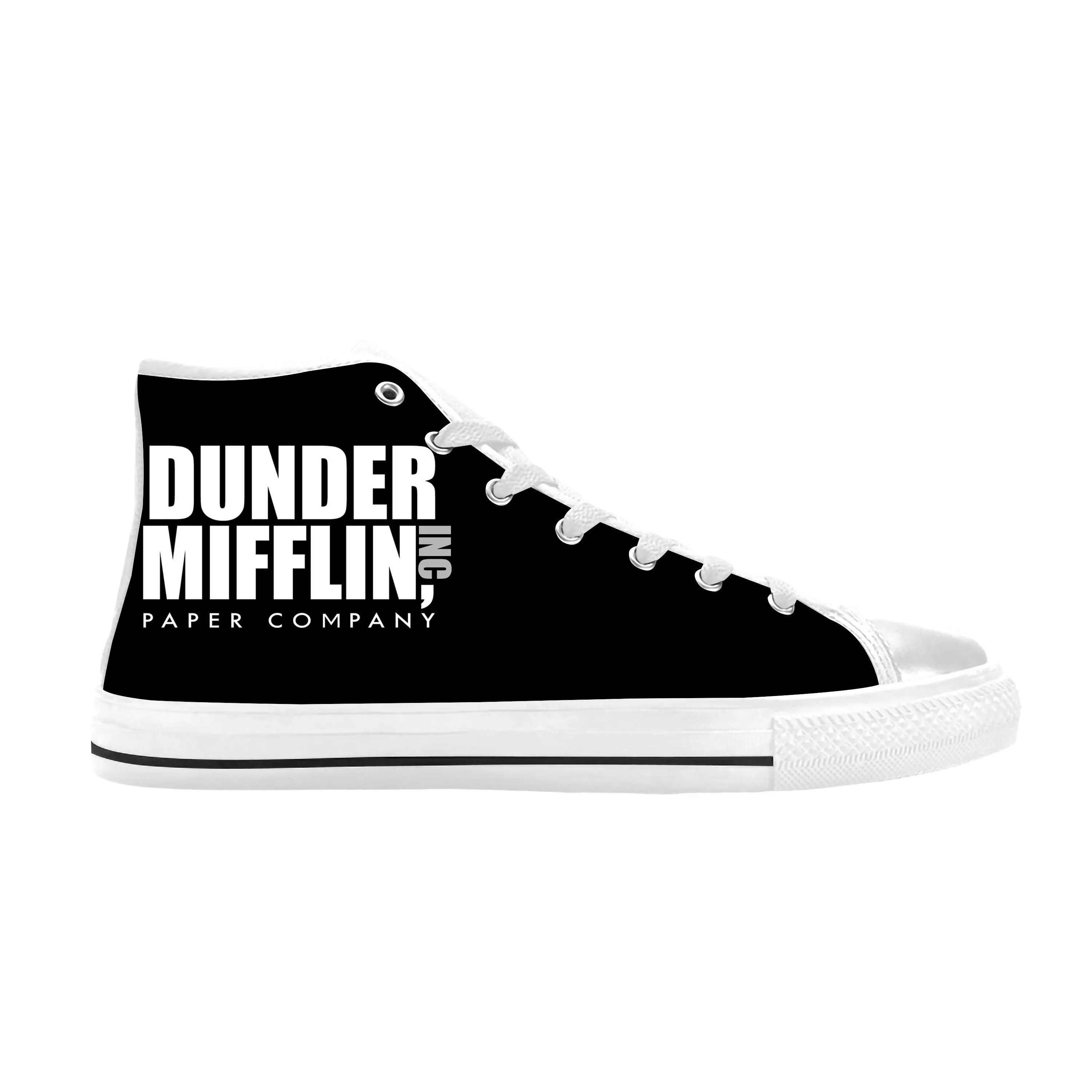 The Office TV Show Dunder Mifflin Paper Company Casual Cloth Shoes High Top Comfortable Breathable 3D Print Men Women Sneakers