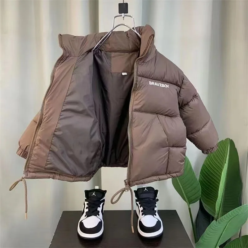 Boys Cotton Jacket Winter 2024 New Children\'s Korean Version Warm Cotton Jacket With Windproof Thickened Jacket Kids Clothing