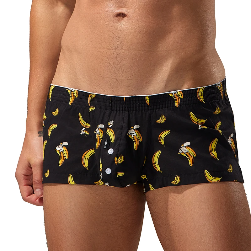 جديد SEOBEAN الرجال القطن رياضية U حقيبة عارضة جذوع بيجامة السراويل - مريحة للتنفس الرجال ملابس خاصة