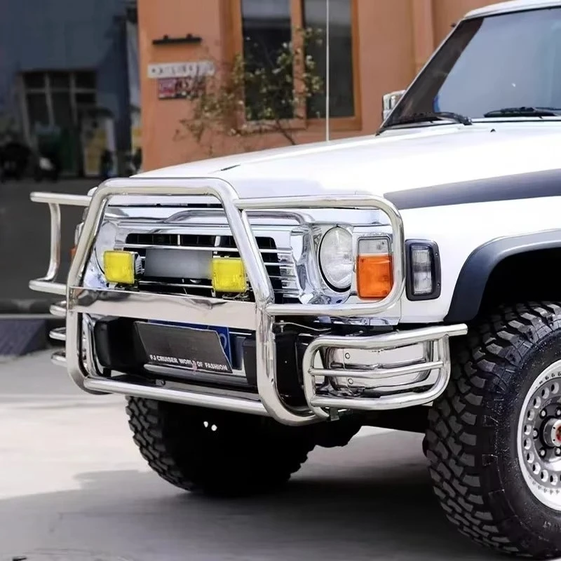 For Nissan Patrol Y60 Safari Rear Bumper Cover With Front Bumper Corner Guard Stainless Steel External Protection Accessories