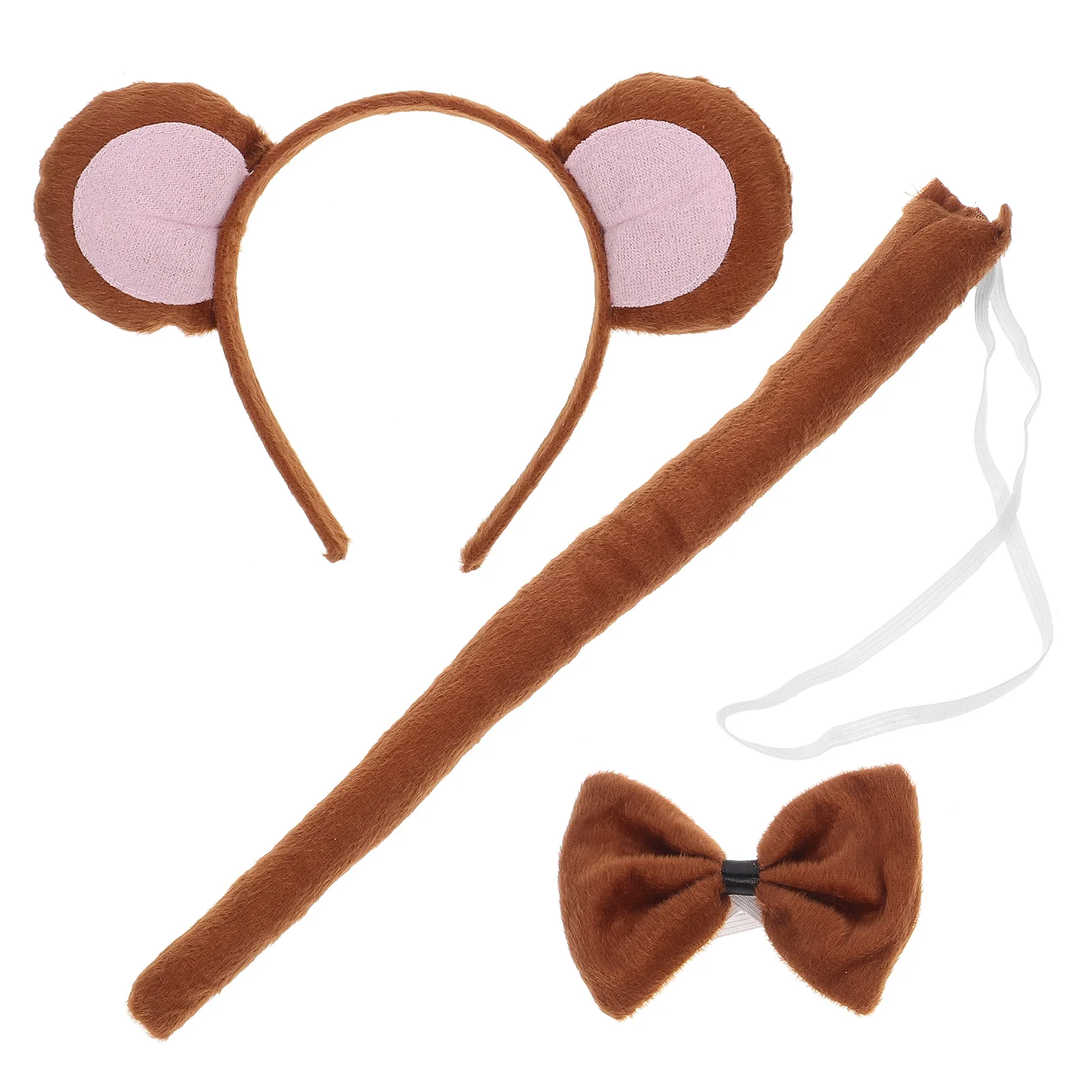 Monkey Ears Headband Animal Costume Hair Accessories Outstanding for Cosplay Tail Cloth Accessory