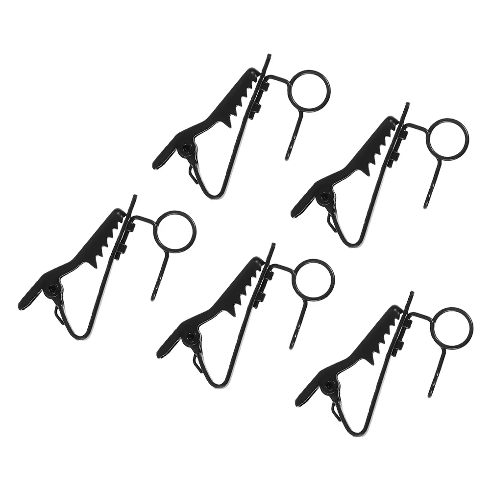 

5 Pcs Lapel Microphone Lavalier Clip Clamp Universal Accessories Iron Clips Black Collar