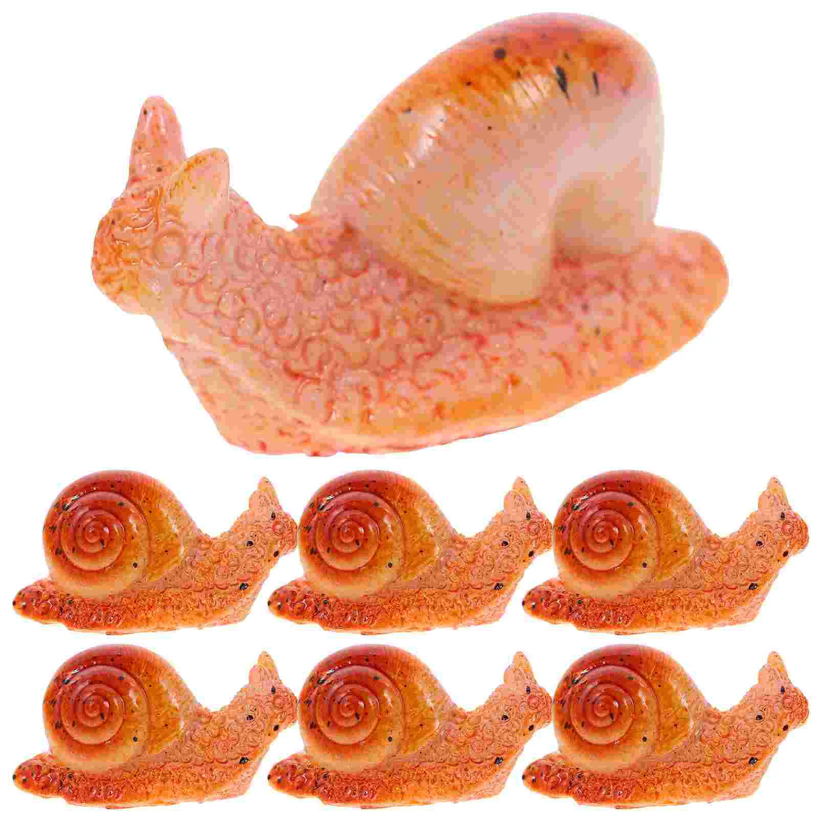 7 Pcs Simulated Small Snail Flower Micro Scene Decors Resin Shape Adornments Animals Mini Landscape Ornaments Container