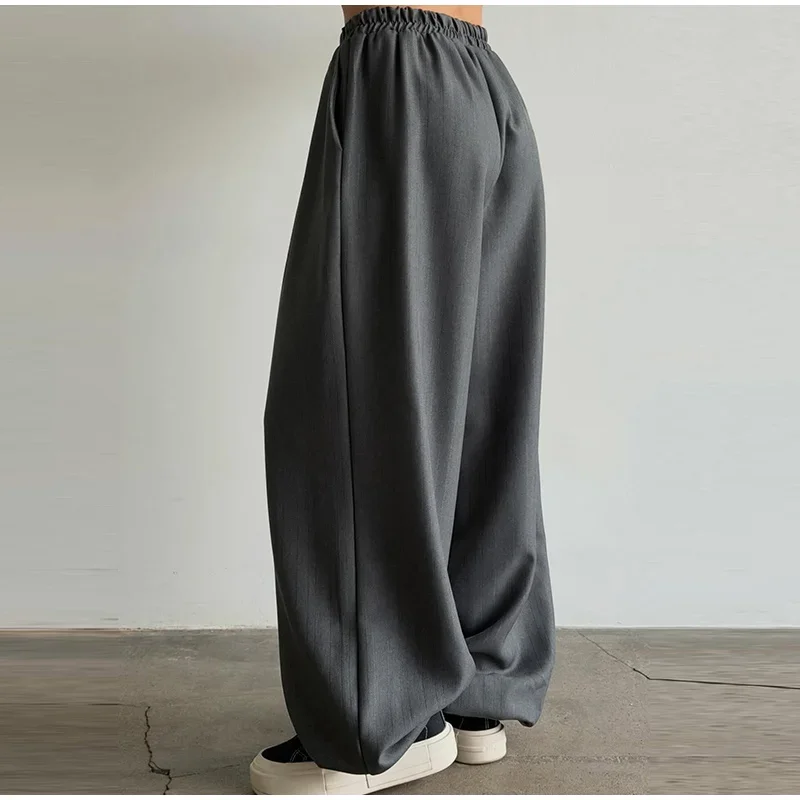 Damen-Hosen-Sets mit Stehkragen, Langarm, seitlicher Knopfleiste, Schnürung in der Taille, Top mit weitem Bein und Hose, schicke Damen-Outfits, neu – Detail 5