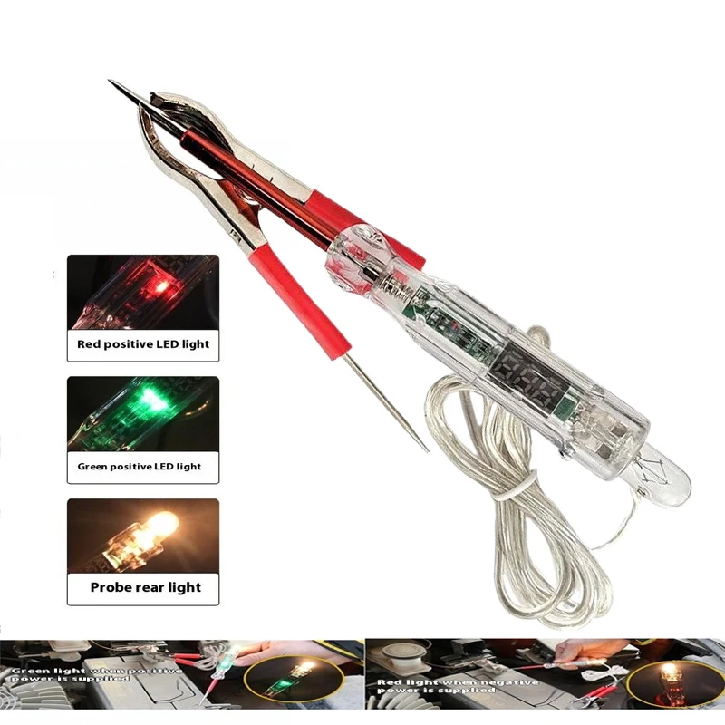 117mm 6V-36V Electrical Voltage Tester Pen Probe Lamp Dual-color LED Light Auto Car Light Circuit Tester AutoCircuit Repair Tool