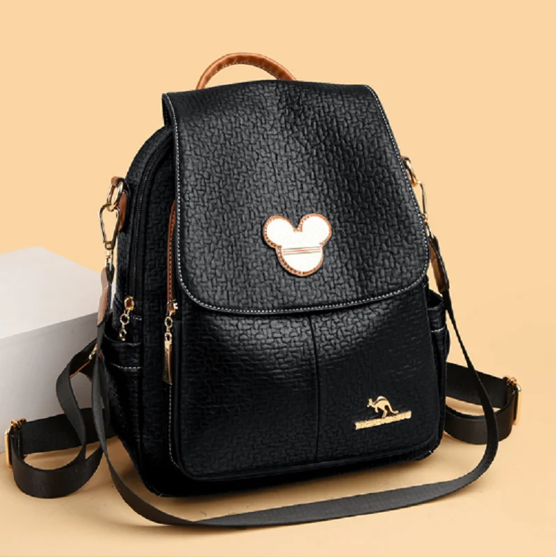 Hot Sale Korean Women's Large Capacity Travel Backpack Fashion Casual Shoulder Bags High Quality Leather Backpacks School Bag