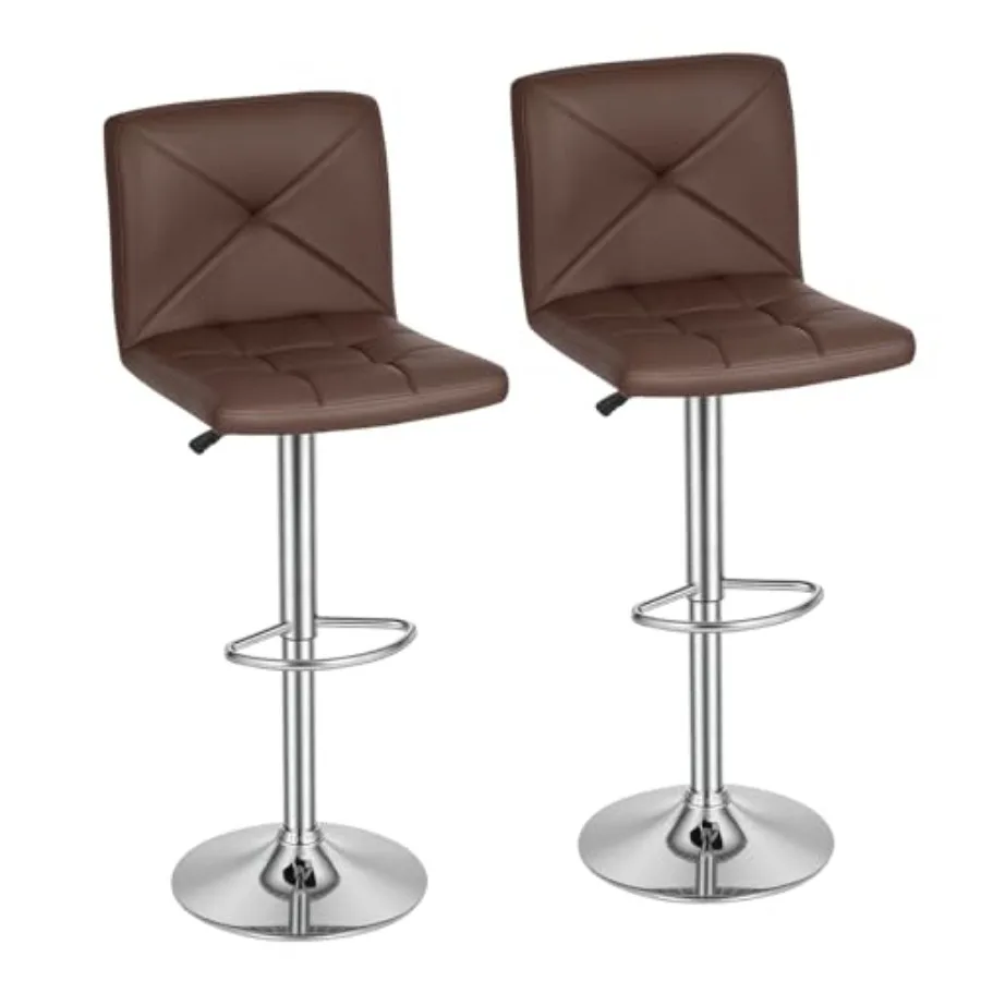 

Set of 2 Bar Stools Modern Height Adjustable Swivel Barstools Counter Height Swivel Stool PU Leather Hydraulic Chair Bar Stools