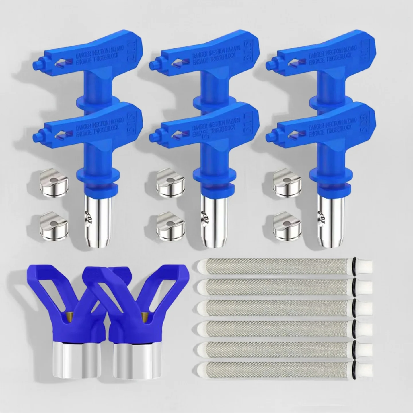 

Набор из 14 сопел для безвоздушного распыления краски, реверсивные наконечники (211, 315, 417, 515, 517, 523) с комплектующими и фильтрами для краскопульта