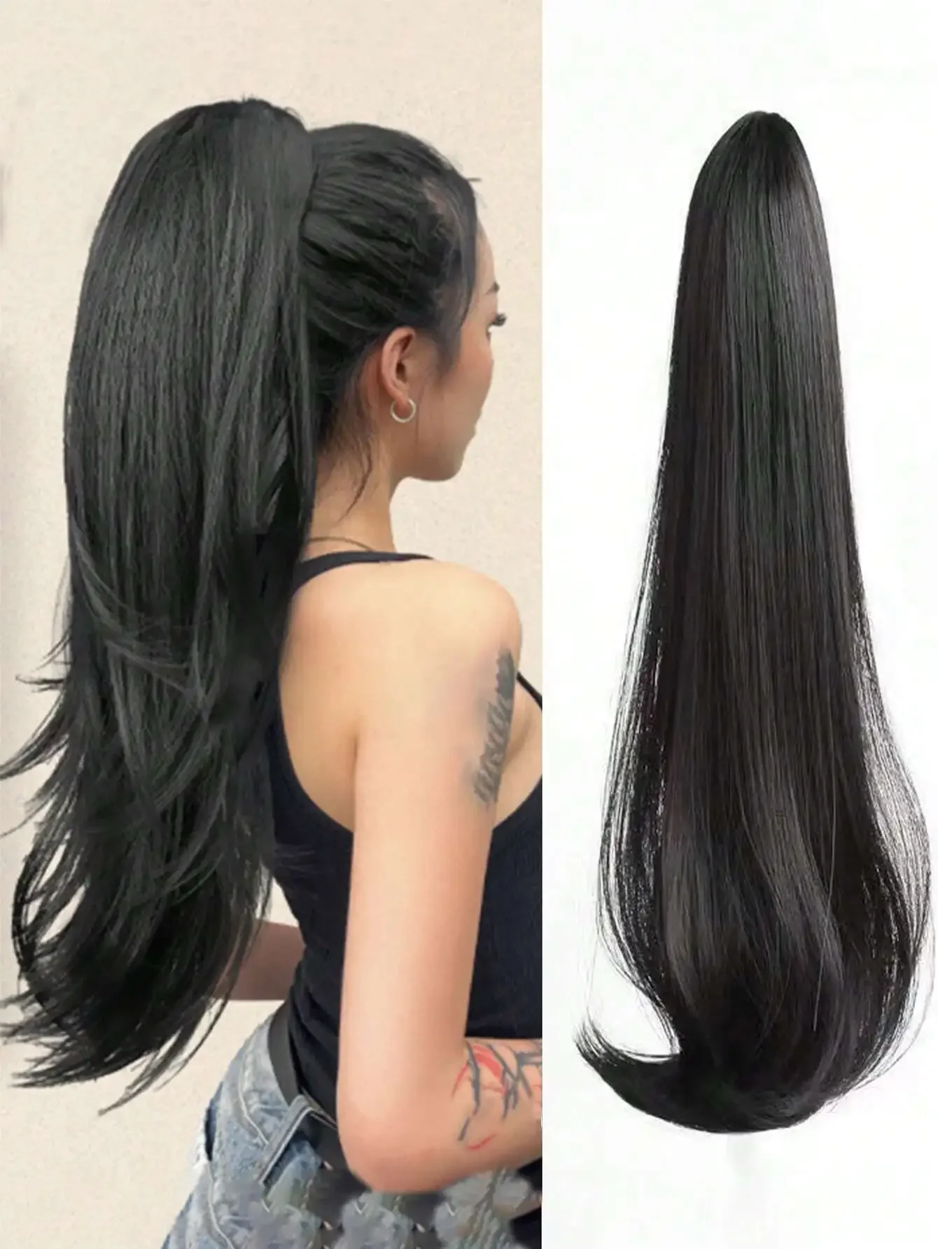 

Natural Wavy High Heat Resistant Fiber Ponytail Claw Clip
