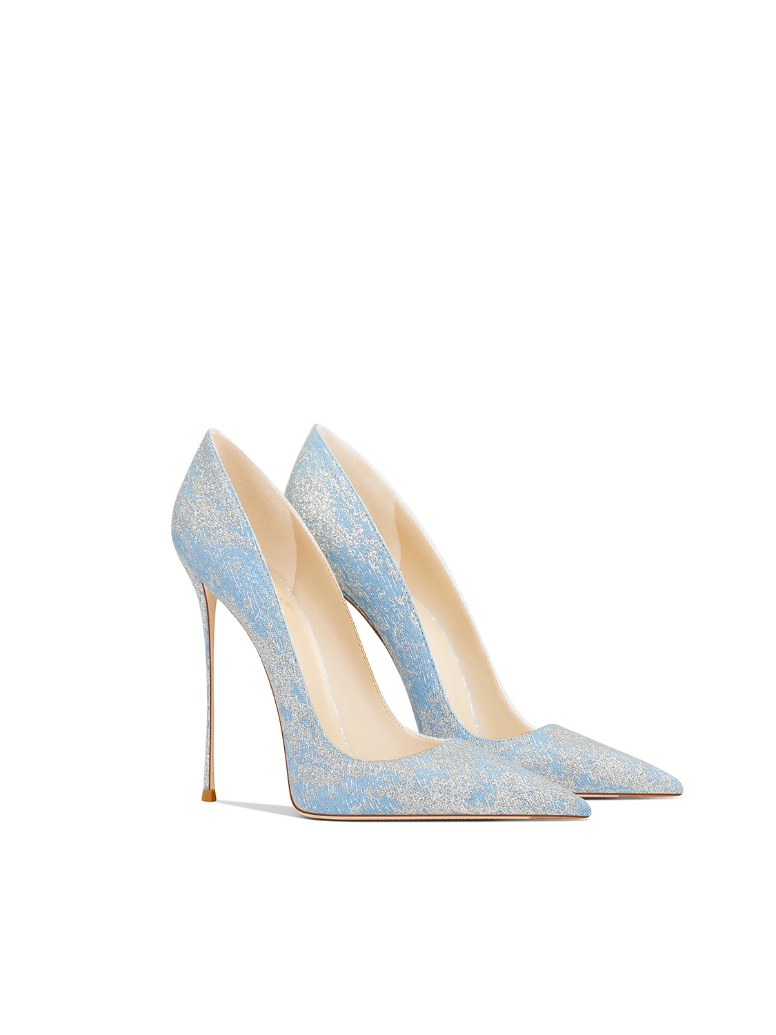 2025 Spring New Blue Extra-thin Heels Pointed Beautiful High Heels Women