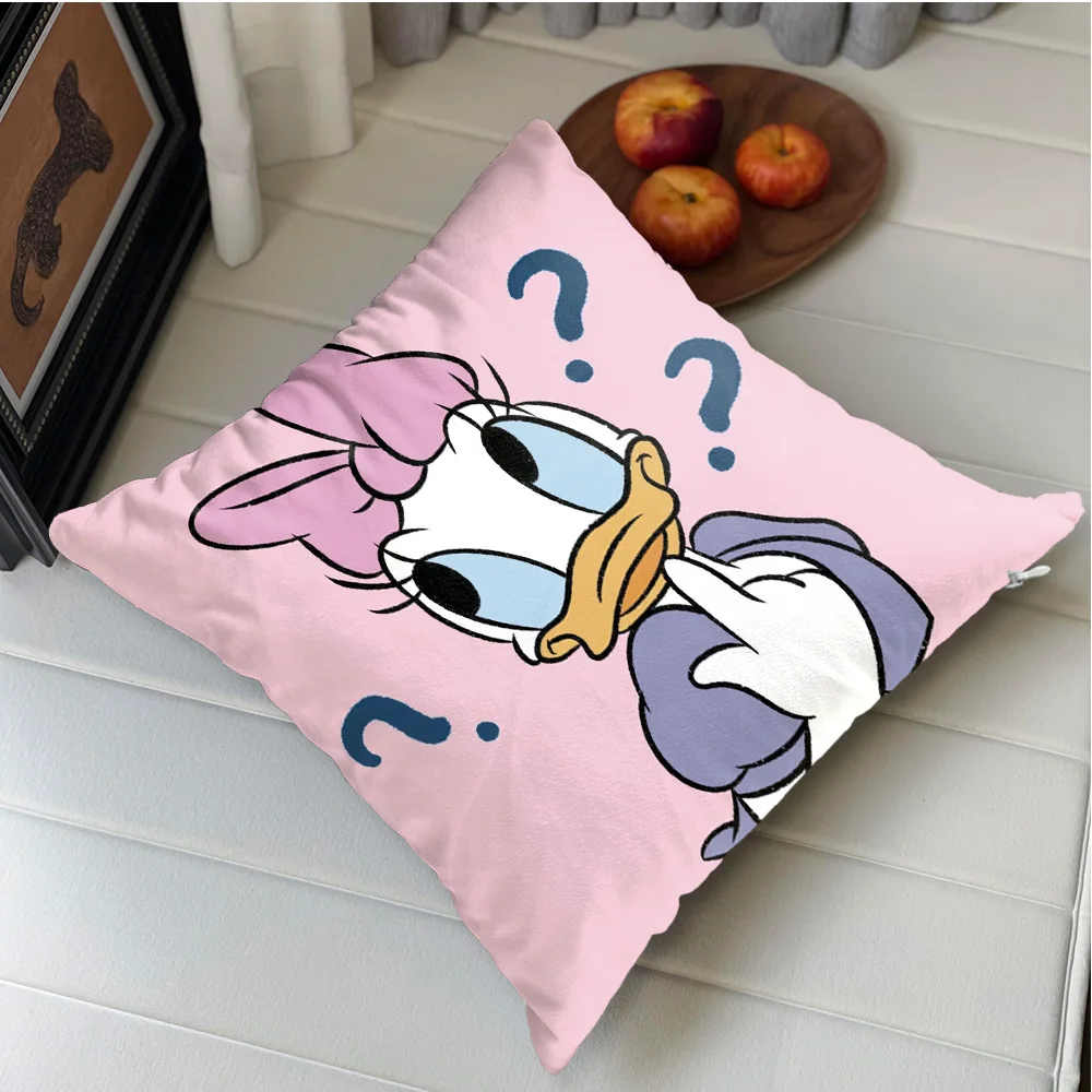 Kawaii D-ديزي بطة المخدة غطاء الوسادة 45x45 الوسائد الزينة عيد الميلاد الديكور 2026 هدية شخصية الشمال المنزل #4