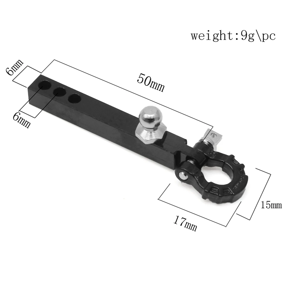 

Metal Trailer Tow Hook for 1/10 RC Crawler TRX4 TRX-6 Axial SCX10 90046 Redcat Upgrade Parts,Black+Yellow
