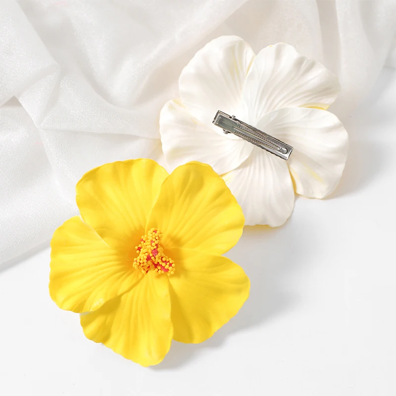 5/10 Stück 9,5 cm Böhmen Blumen Haarspangen Hawaii Braut Blumen Haarspangen Haarnadeln Haarspange für Strandparty Hochzeit Haardekoration – Detail 9