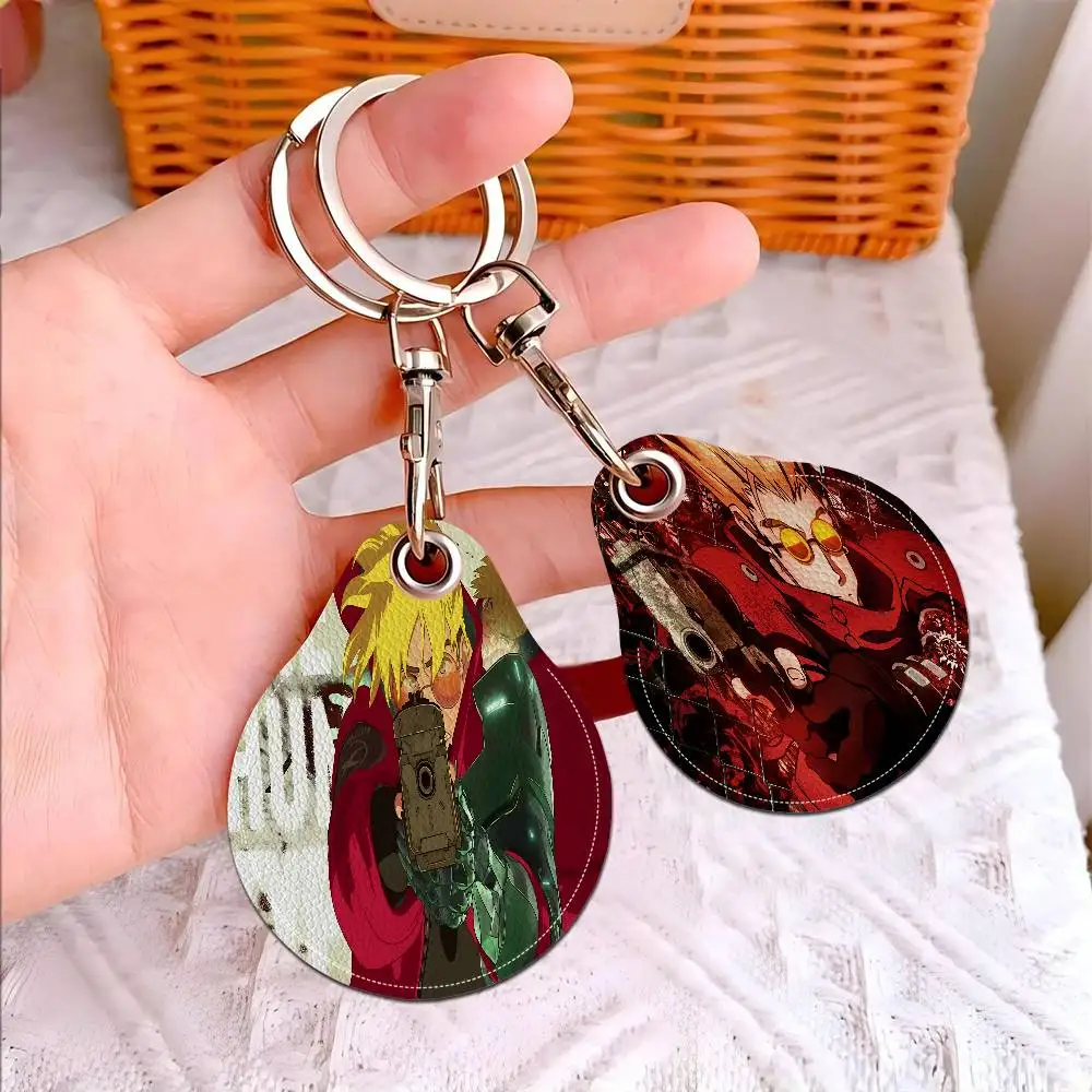 Anime Trigun Stampede Adorable Teardrop Acc Control Card Protector Bus Keychain Elevator Card Holder Student PU Material