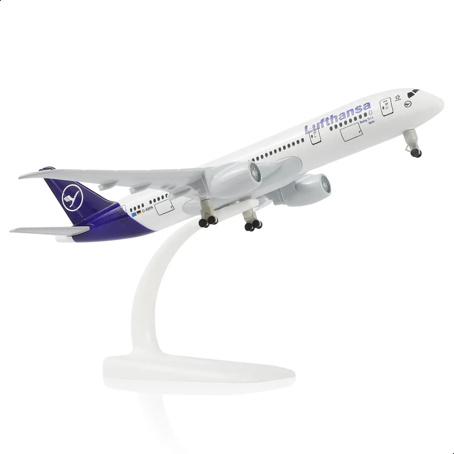 20cm Lufthansa 787 Diecast Metal Airplane Model with Stand (20-cm L)  for Adult Aviation Gifts or Decorations Adults Fun