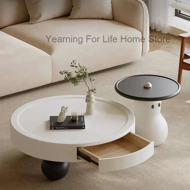 

Cute Small Coffee Table Modern Decoration Bedroom Drawers Side Table Standing Sweet Designer Mesa Auxiliar Postmodern Furniture