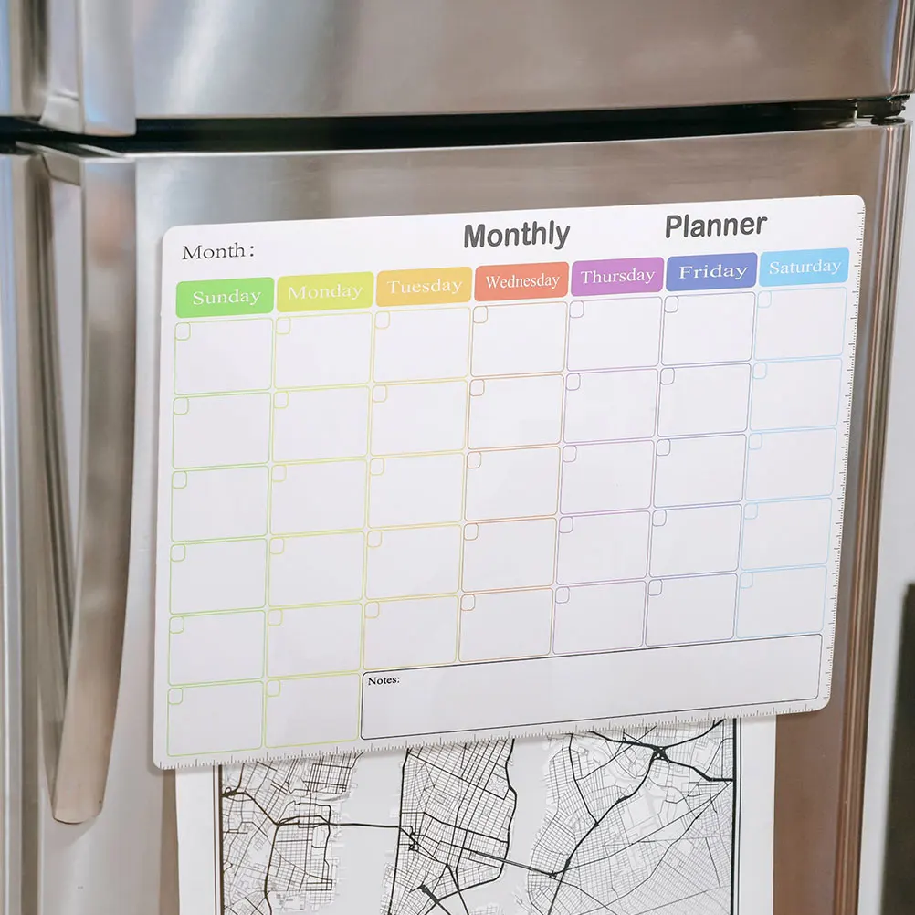 

2 Pcs Magnetic Refrigerator Calendar Set Whiteboards Weekly Planner Paper Fridge