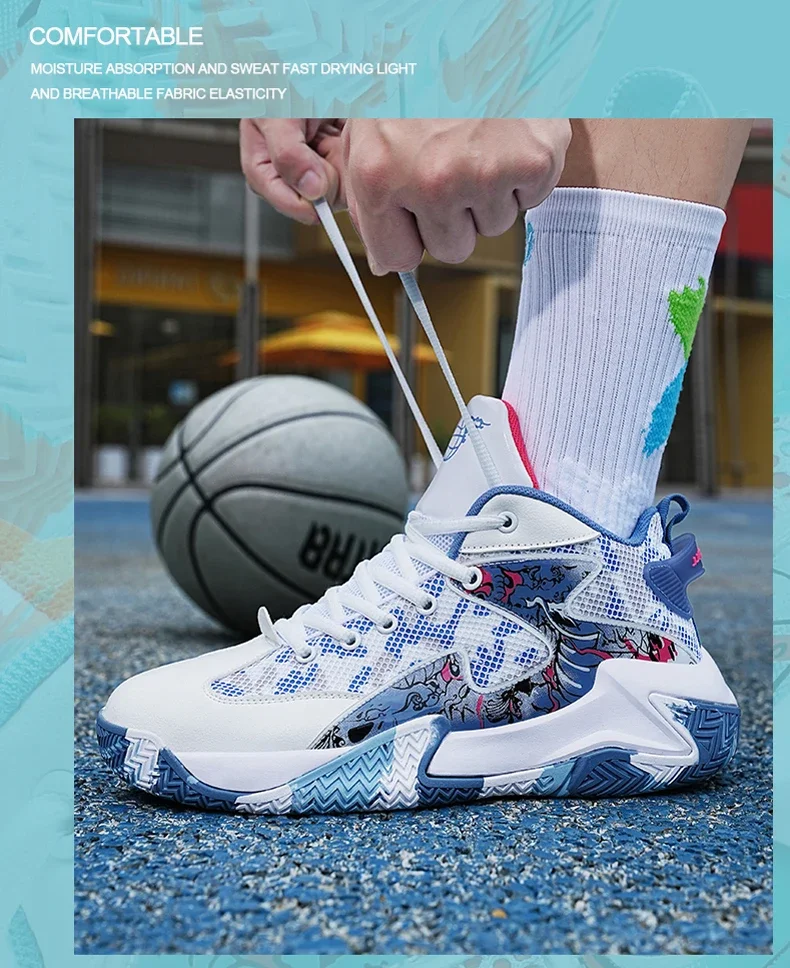 Herren-Basketballschuhe, atmungsaktiv, für den Außenbereich, Unisex, leichte Sportschuhe, Trainer, sportliche Damen-Unisex-Sneaker von hoher Qualität – Detail 5