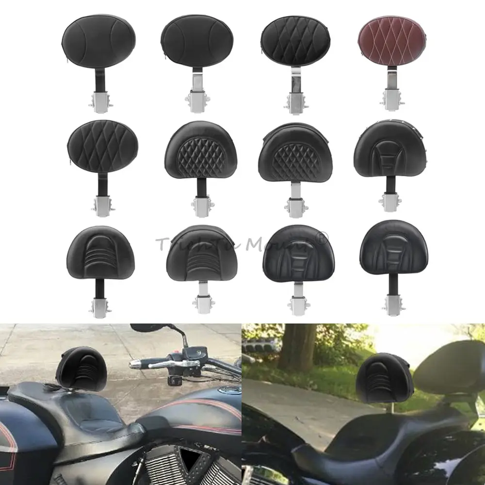 Passenger Backrest With Mounting Kit Sissy Bar Backrest Compatible with Victory 2012-2017 PU Leather Motorcycle Seat Backrest