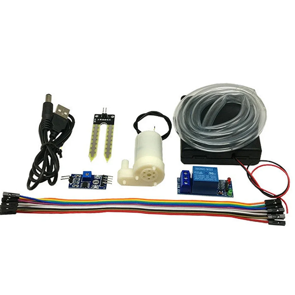 Automatic Irrigation Module DIY Kit Automatic Water Pumping Soil Moisture Sensor Relay Module 50cm Hose for Arduino