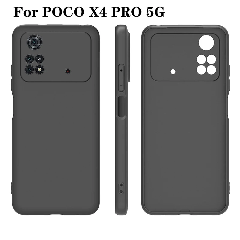 Étui de Protection en Silicone pour Xiaomi Poco X4 Pro 5G, housse de Protection en Silicone souple et mat pour téléphone POCO X4 PRO 5G, étui noir