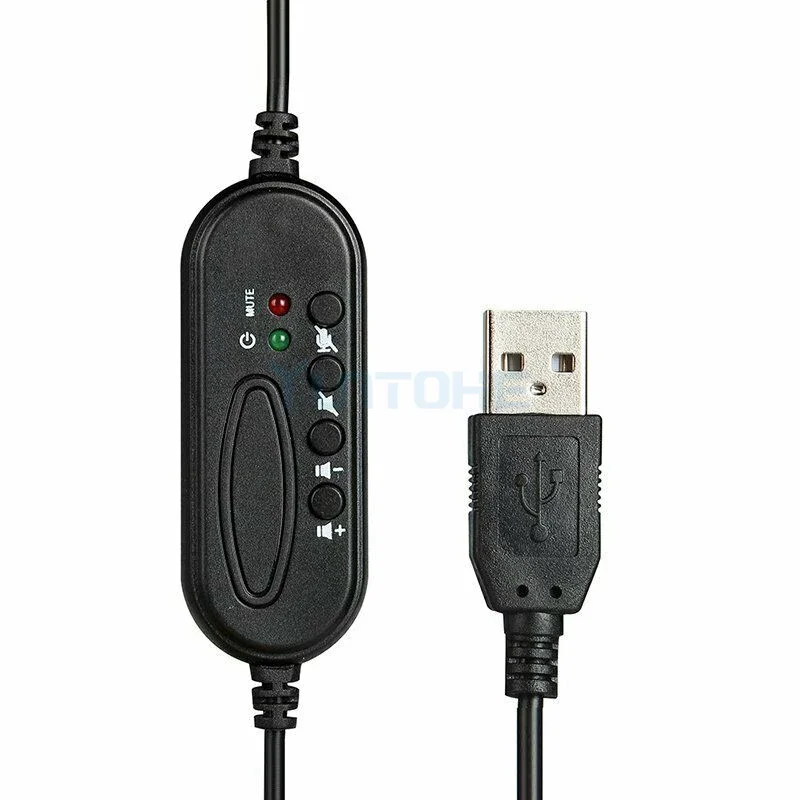 10 個 USB ノイズキャンセリングマイクヘッドセットコールセンターオフィスヘッドフォン USB バイノーラルヘッドセット有線交通学校ヘッドセット