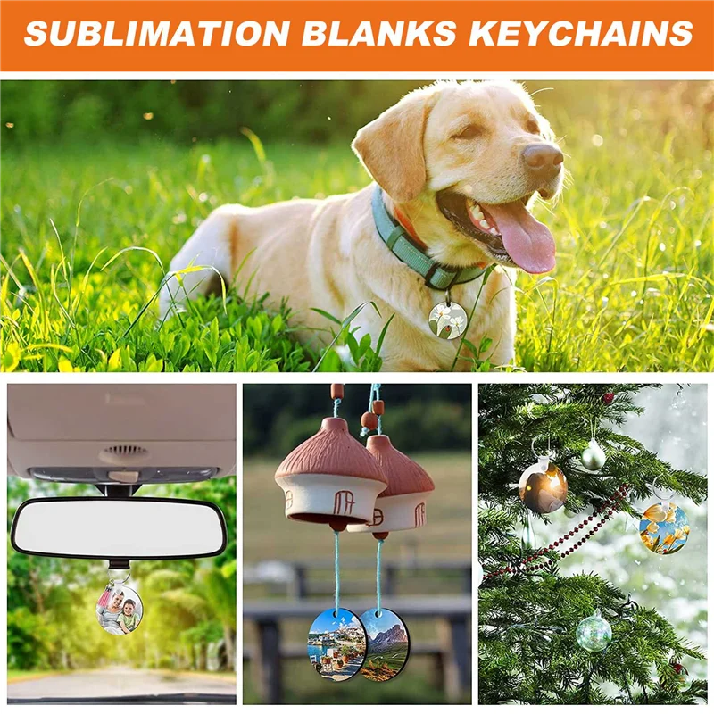 ABWP-160 Sublimation Blank Products, Sublimation Keychain Blank Bulk Set With Heat Transfer Blank Tassel Keychain Jump Rings